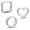 CookieCutter.com Mini Fluted Heart Round Square Cookie Cutter 3 Pc Set HS0468 - USA Made